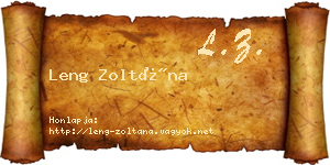 Leng Zoltána névjegykártya